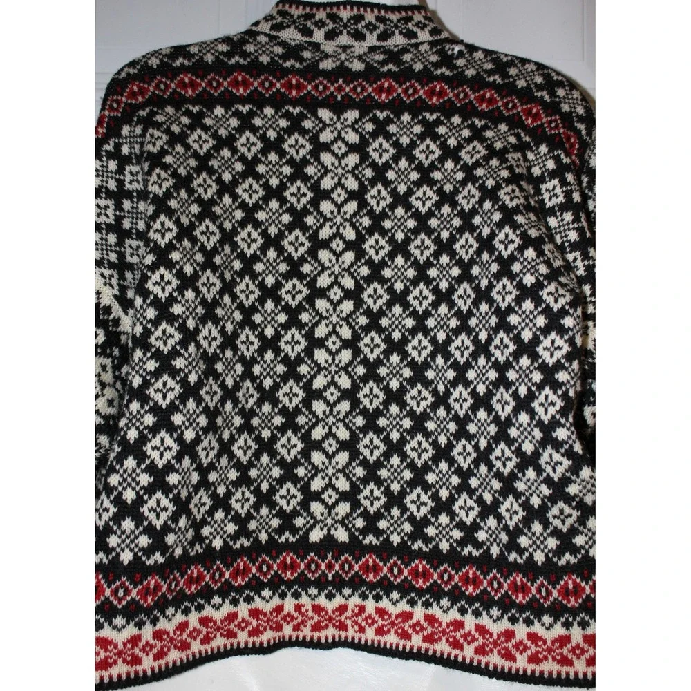 Vintage Selbu Norwegian Wool Cardigan Fair Isle Nordic Heritage Sweater SZ Small - Picture 9 of 14